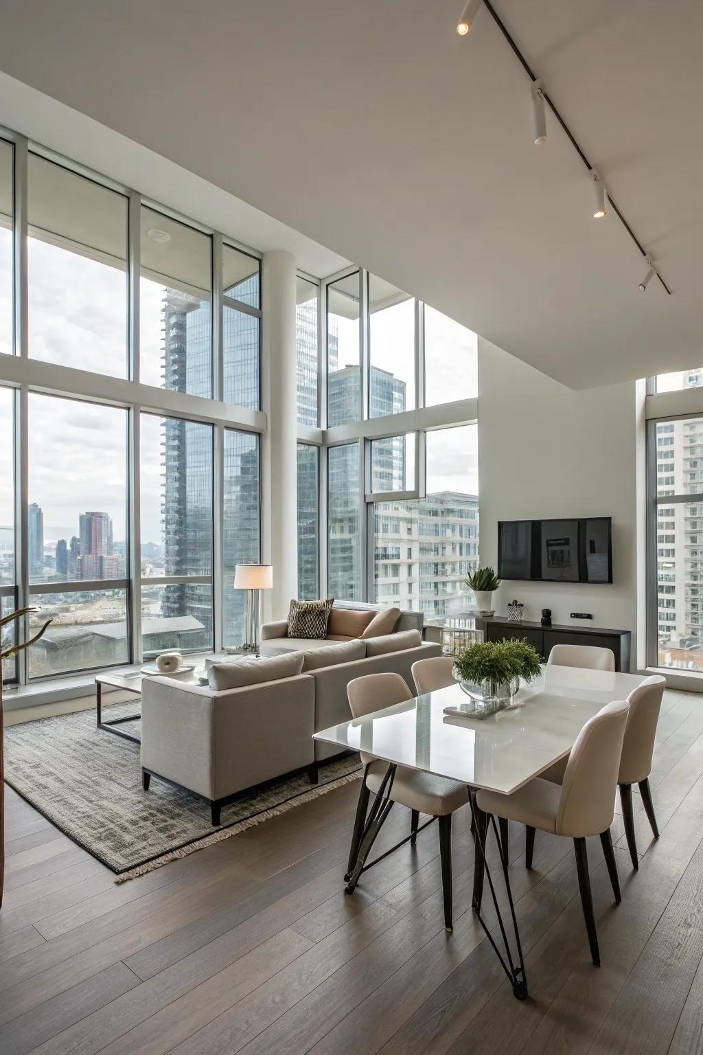 Integrated living designs enhance illumination and encourage an inviting environment.