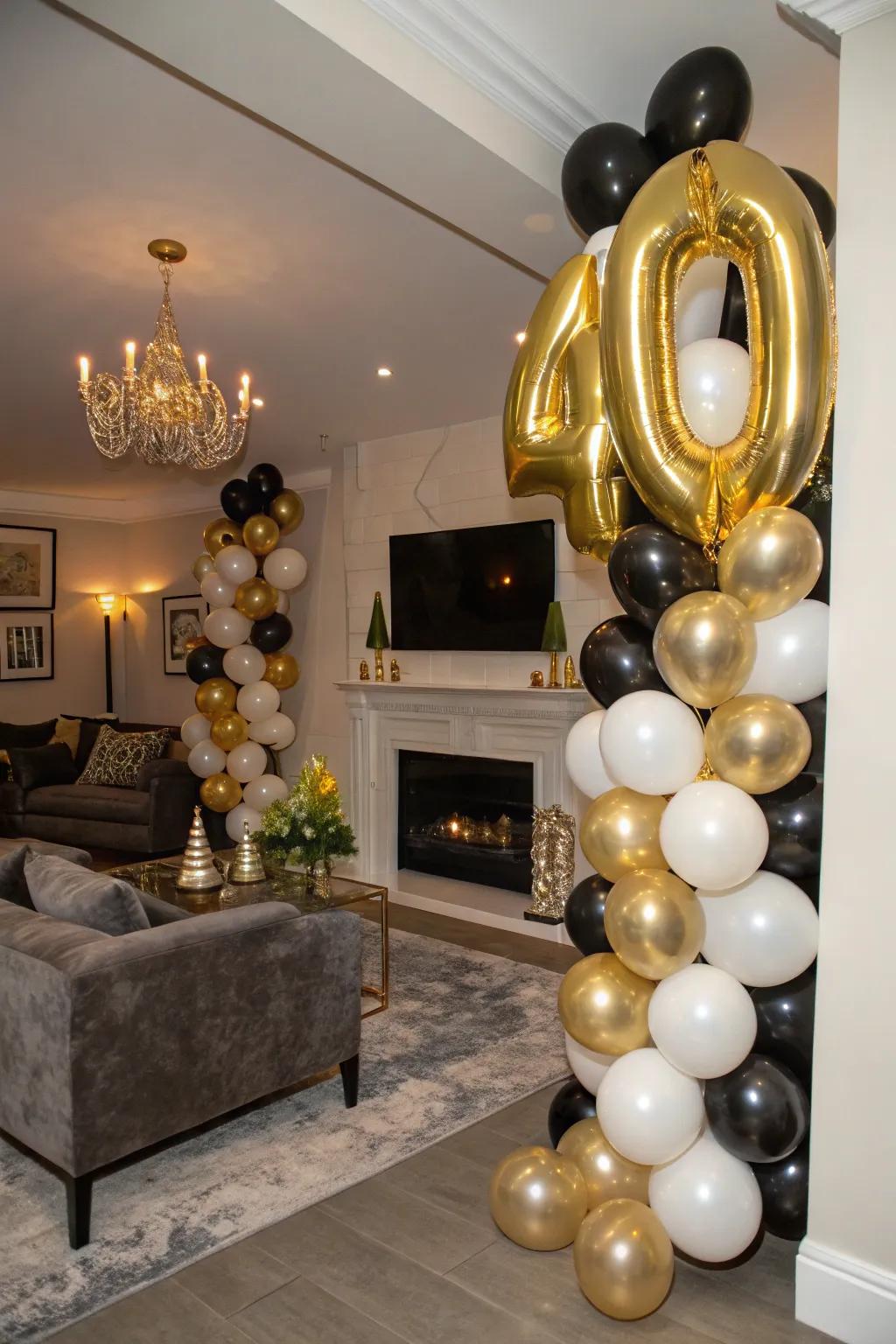 Elevate your space with stylish balloon arrangements.