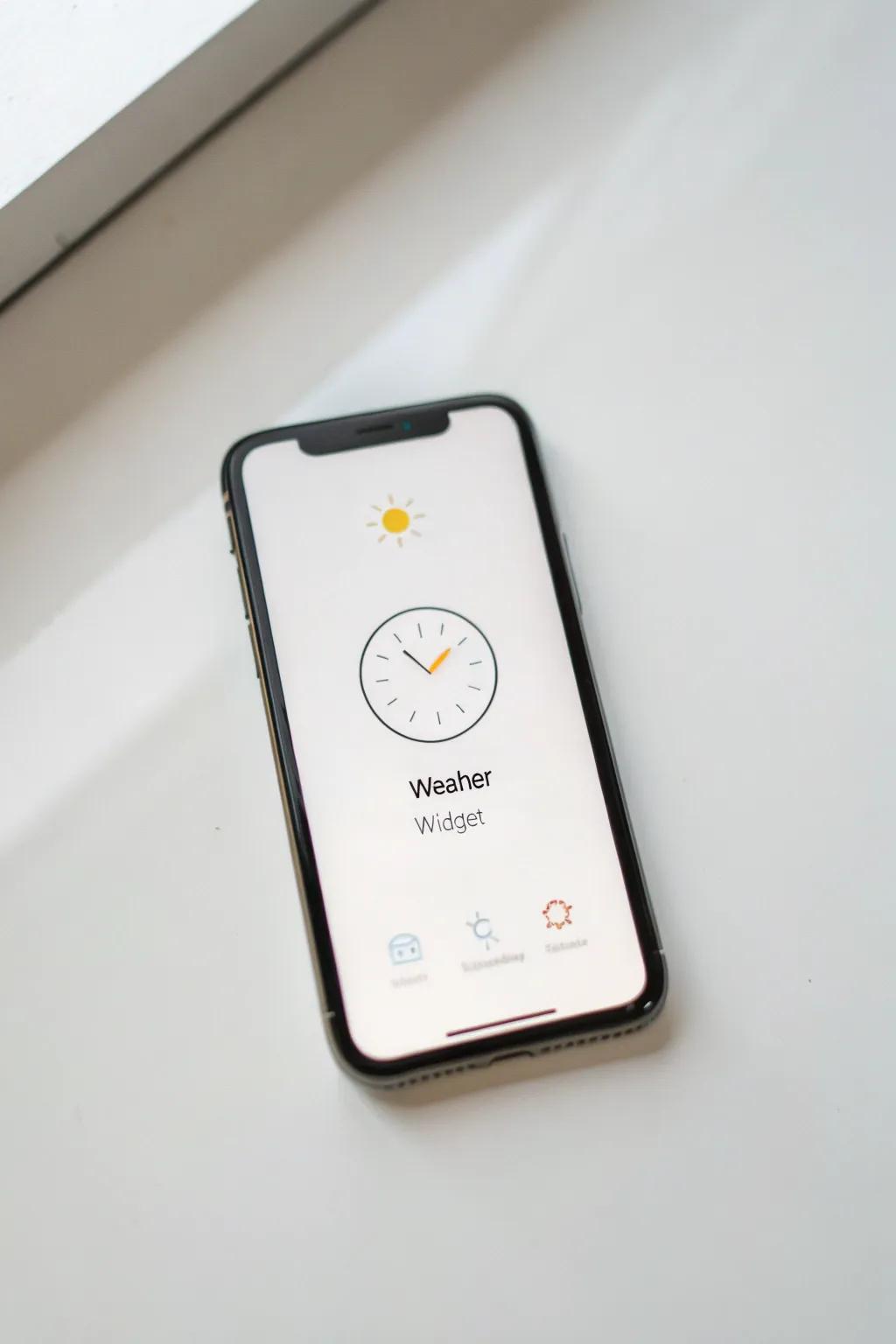 Experience minimalism at its finest: a pristine, clutter-free widget arrangement.