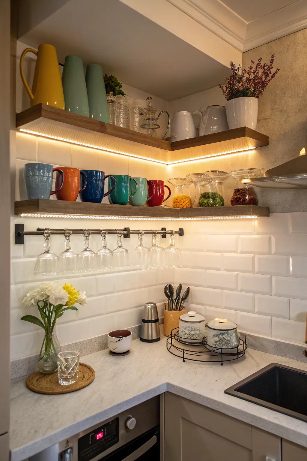 A multi-purpose nook that's ideal for people who enjoy both coffee and wine.