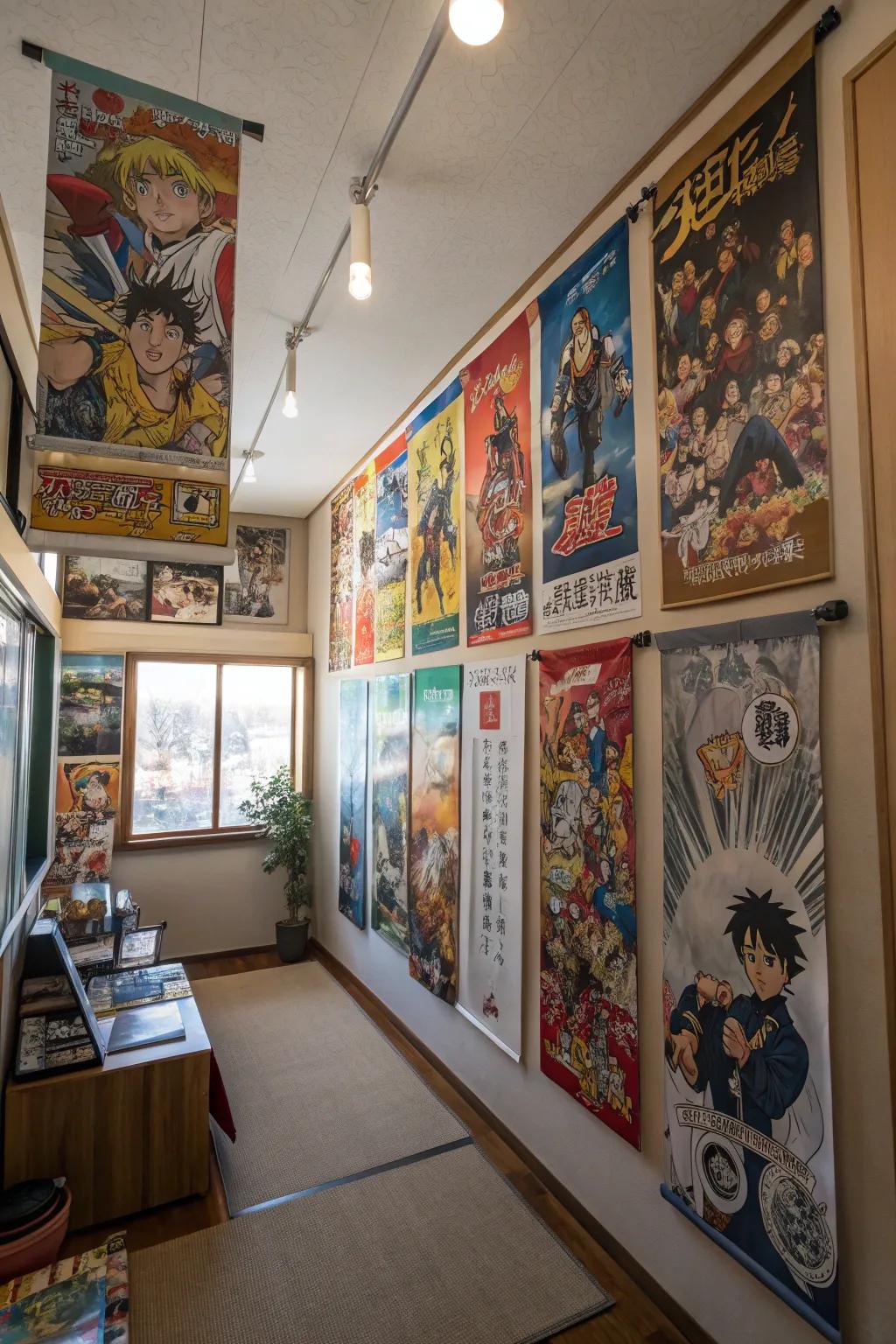 Anime-themed art on your walls animates your cherished moments, establishing an active setting.