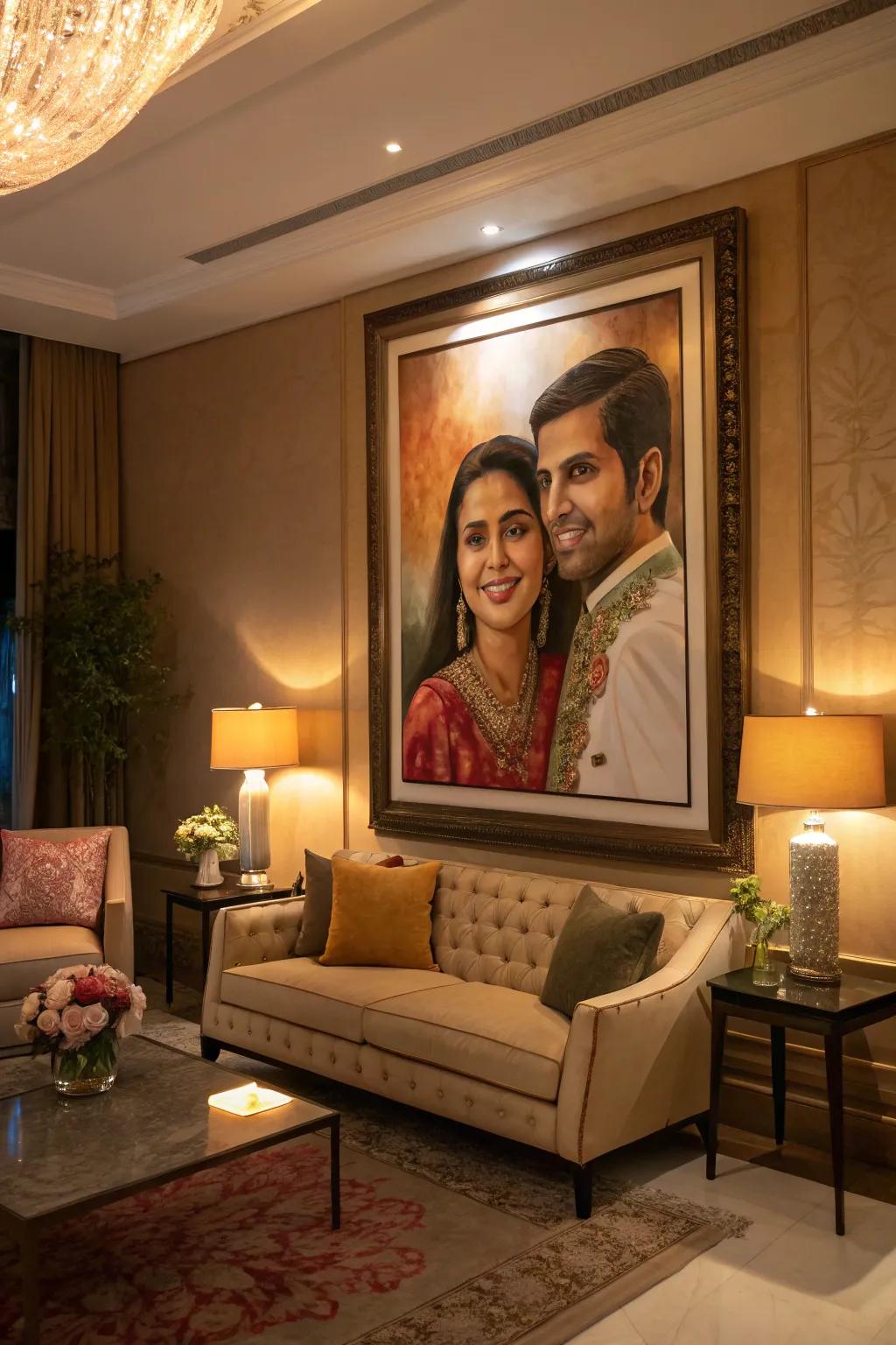 A bespoke couple artwork vividly revives personal memories.