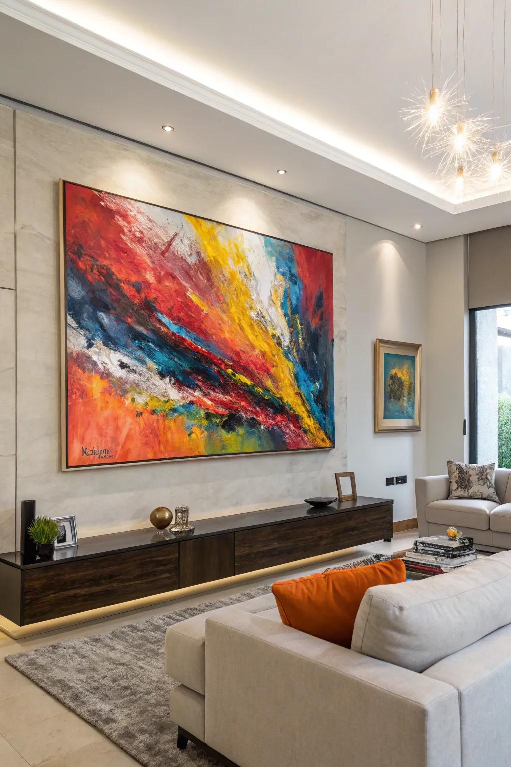 Convey dynamism to your area with Abstract Expressionism.