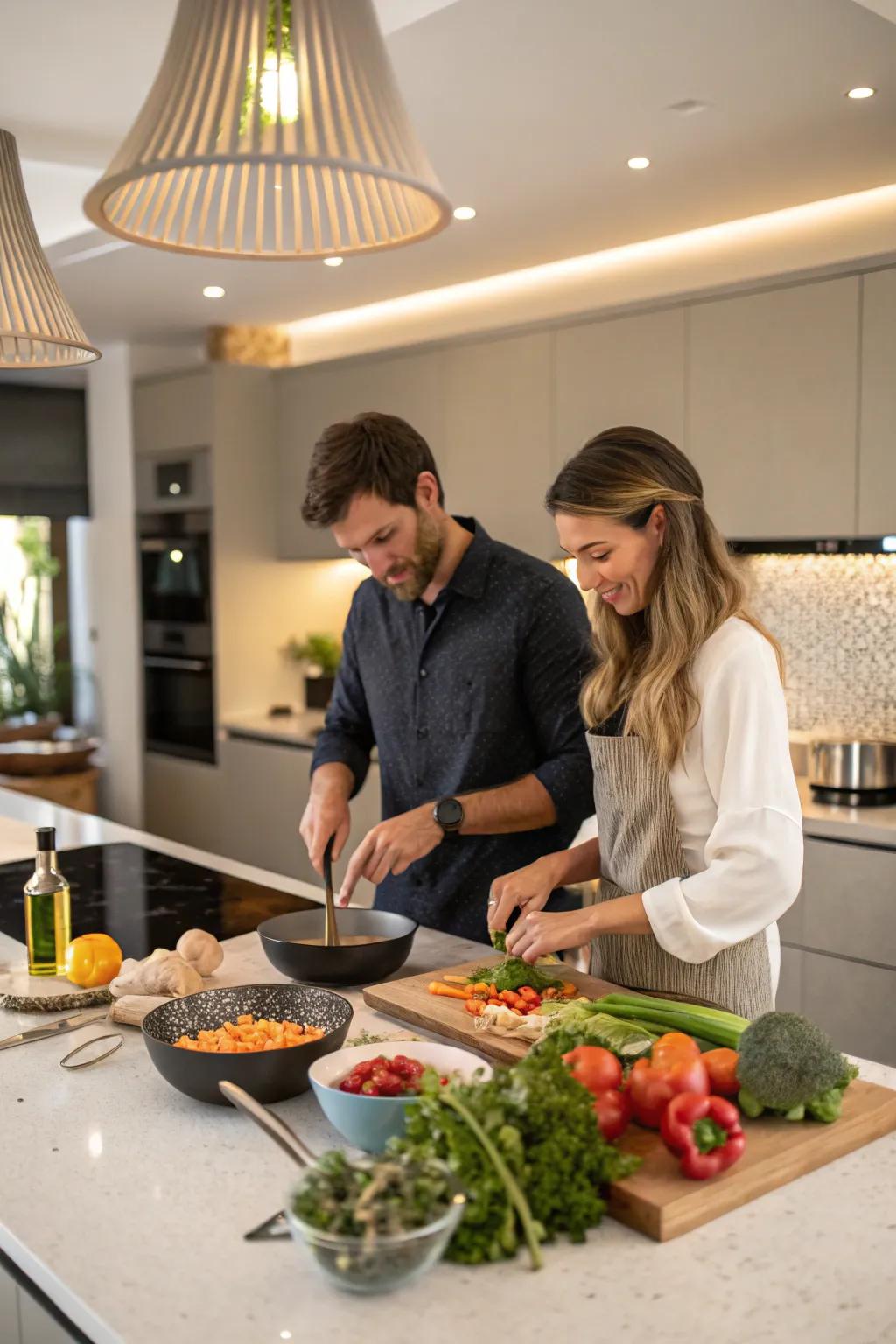 Cooking together can be a wonderful culinary experience.