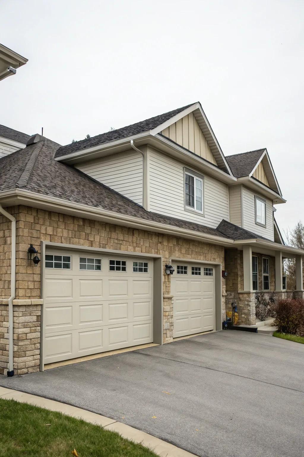 A garage designed to reflect the architectural style of the home, creating a harmonious appearance.
