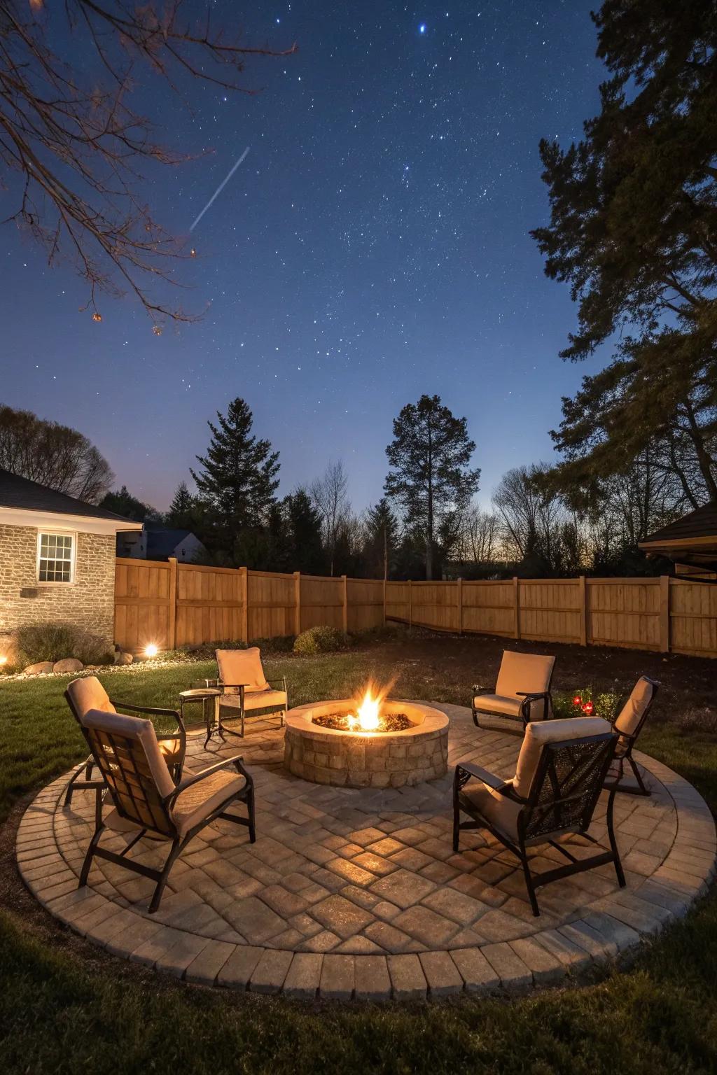 Come together around a fire pit for warmth and conversation.