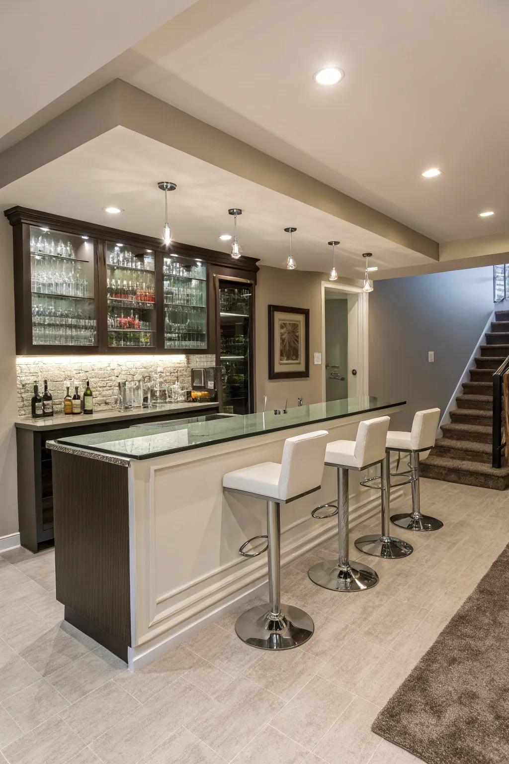 Embrace the beauty of simplicity with a contemporary minimalist bar table design.