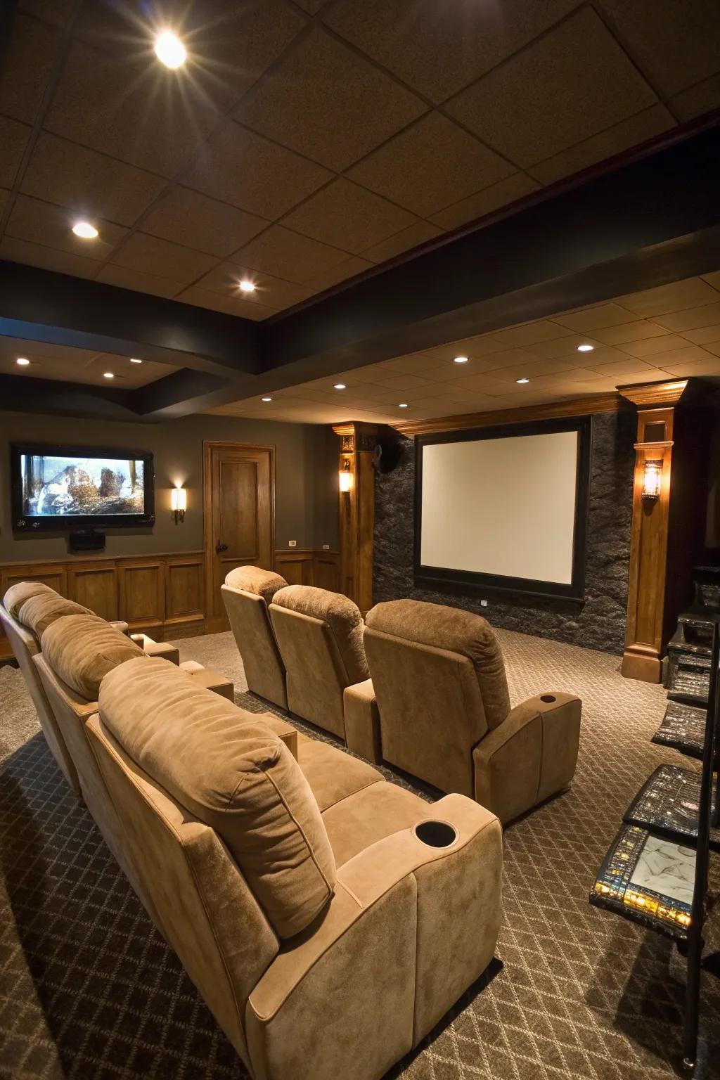 Enjoy a cinematic experience from the coziness of your own residence.