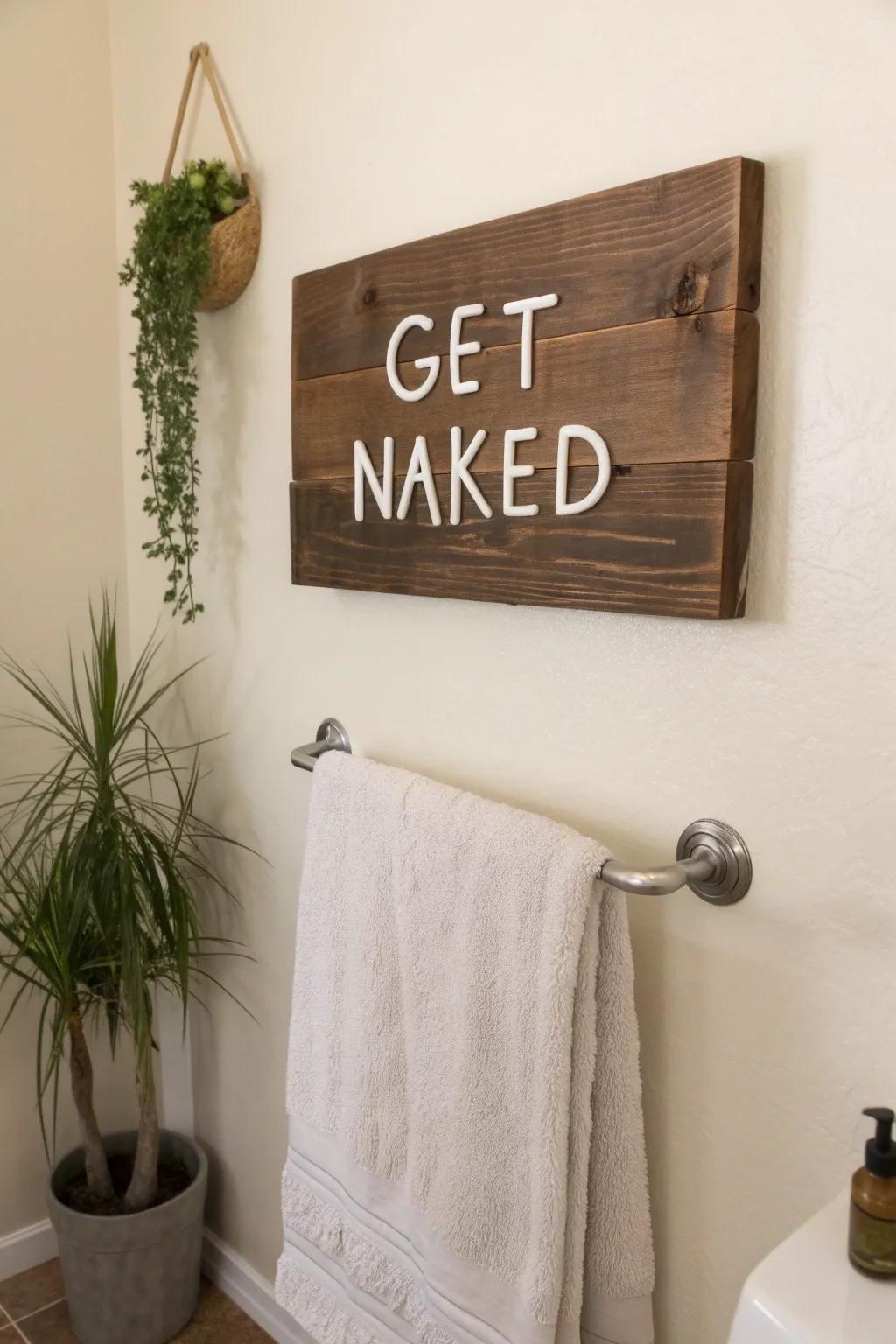 Create a cheerful atmosphere in your bathroom through humorous markers.