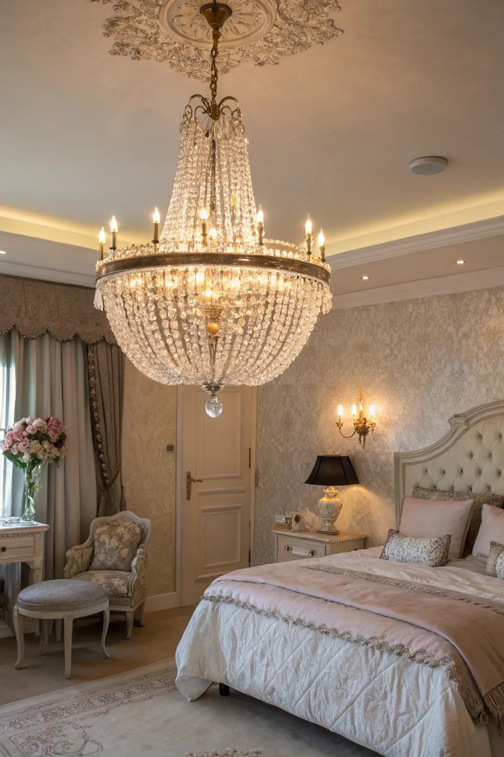 Ageless elegance with a classic crystal chandelier.
