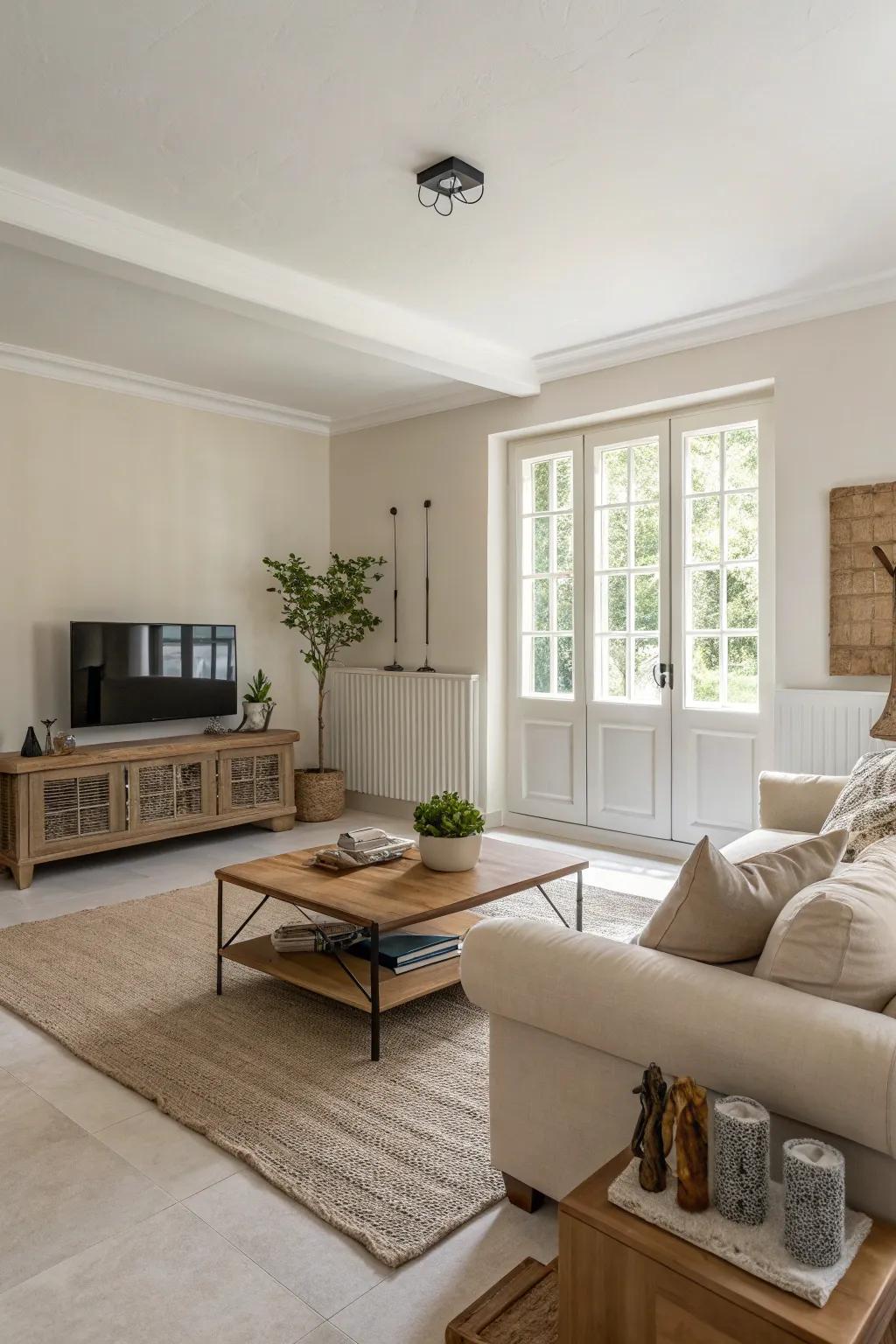 Neutral hues lend a peaceful and spacious ambiance