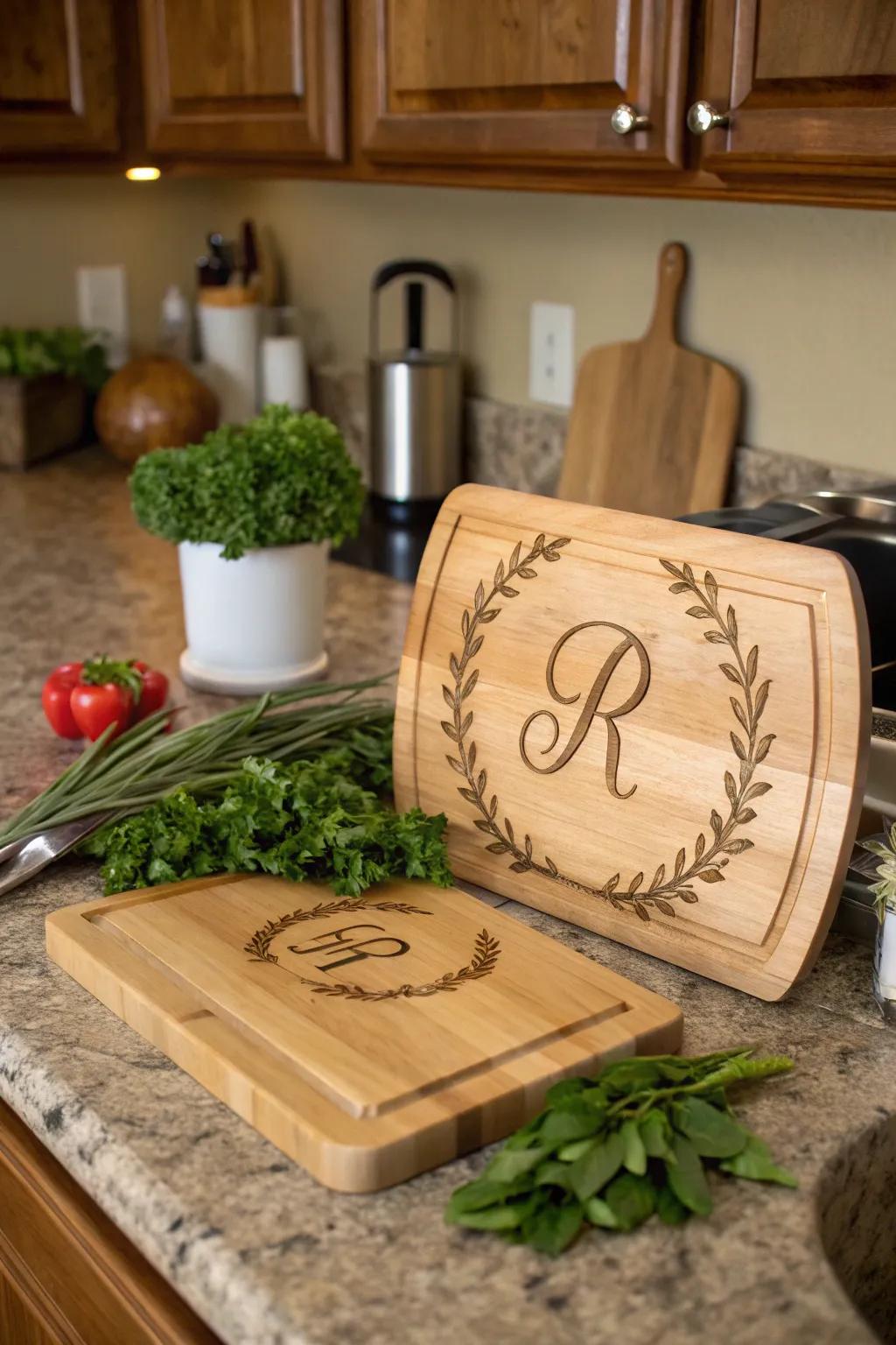 A personalized timber board introduces a distinctive element to every culinary space.
