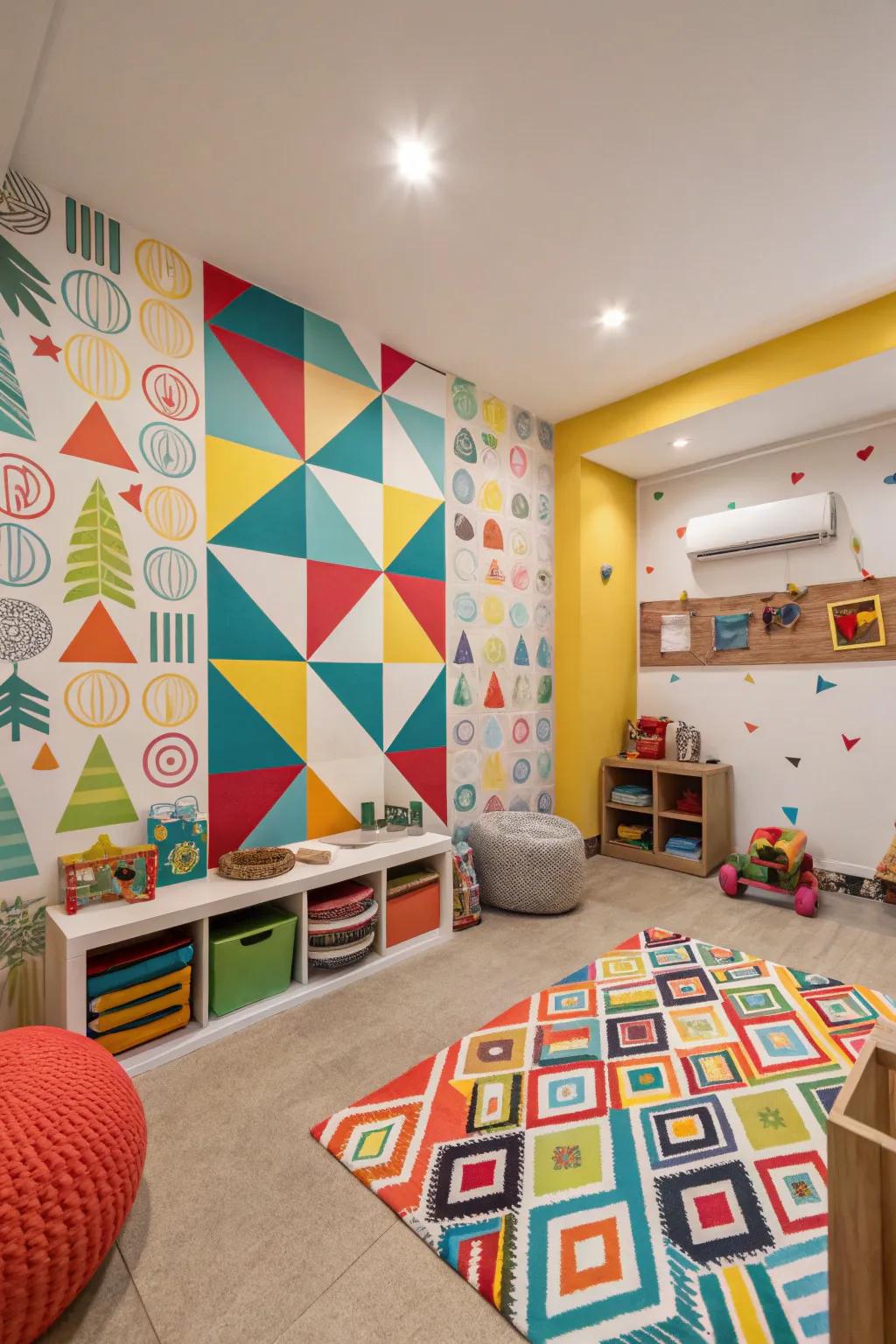 Change a basic room into an exciting world of bright colors and themes.