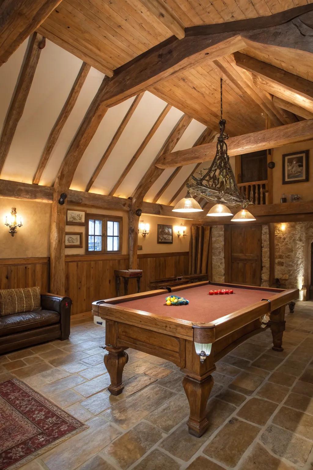 Natural wood offers character and heat to your billiard space.