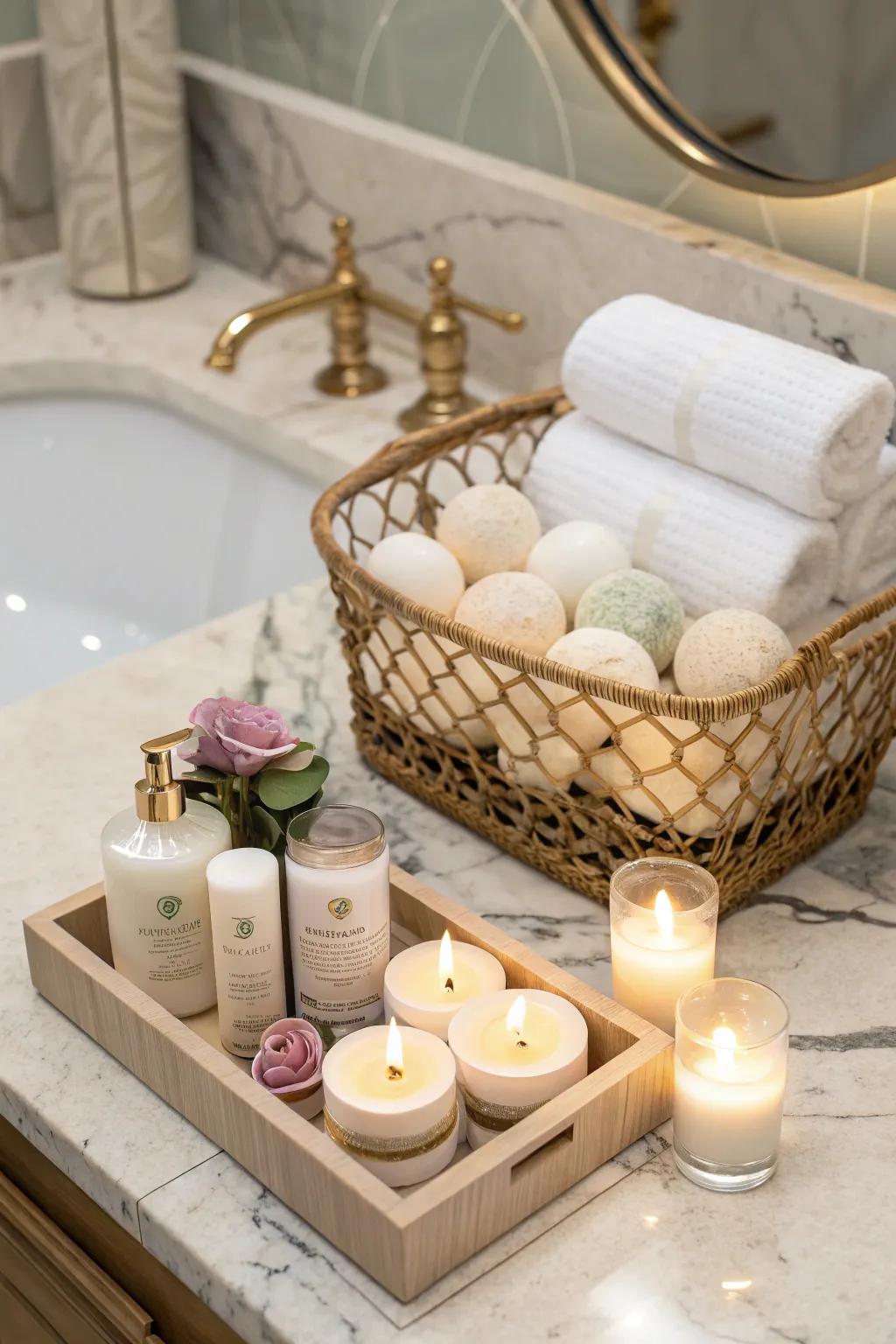 Relax and rejuvenate with a luxurious spa day gift basket.