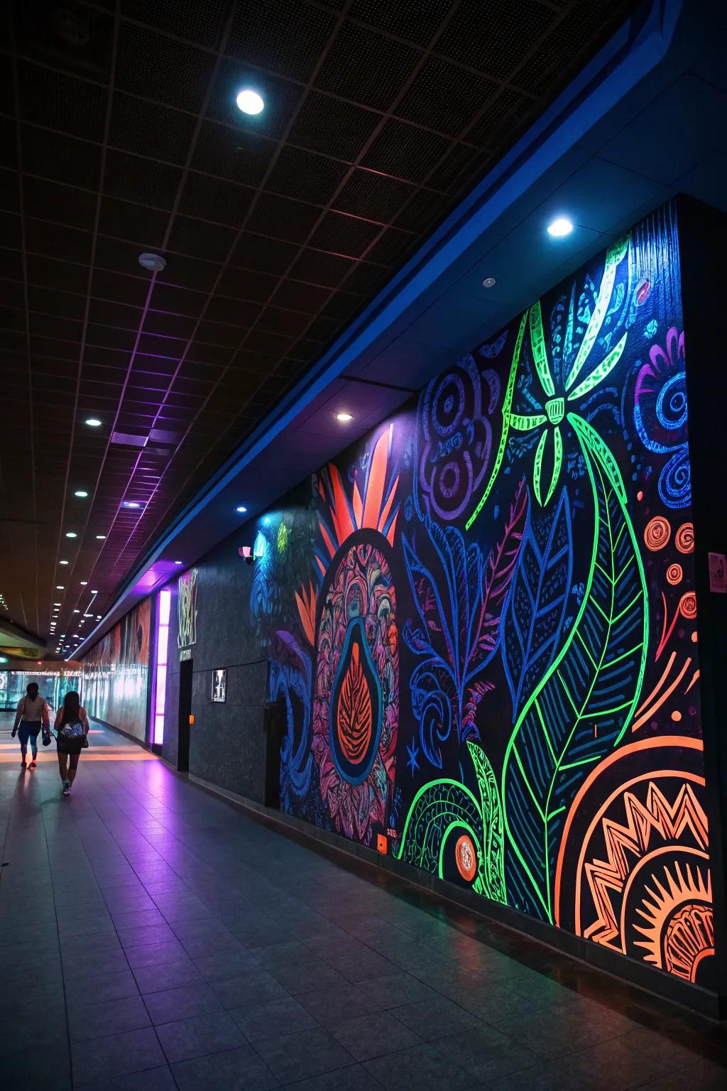 An animated, radiant artwork converts any area into a remarkable spectacle.