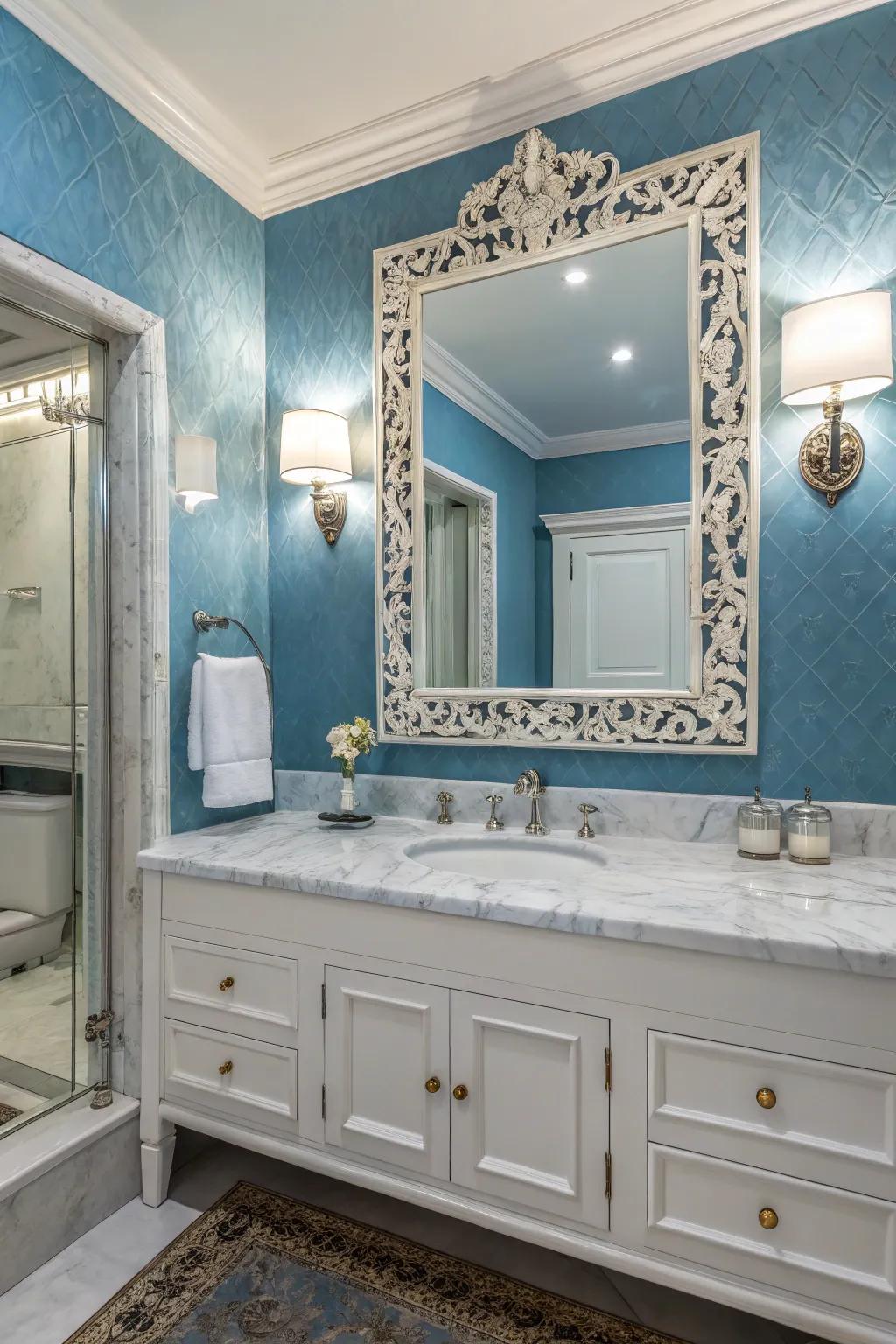 Classic beauty showcased through a blue and white palette.