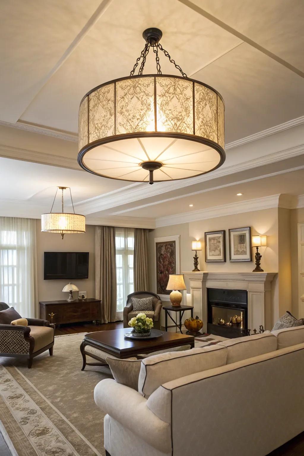 Elegant drum shades infuse any space with sophistication and warmth.