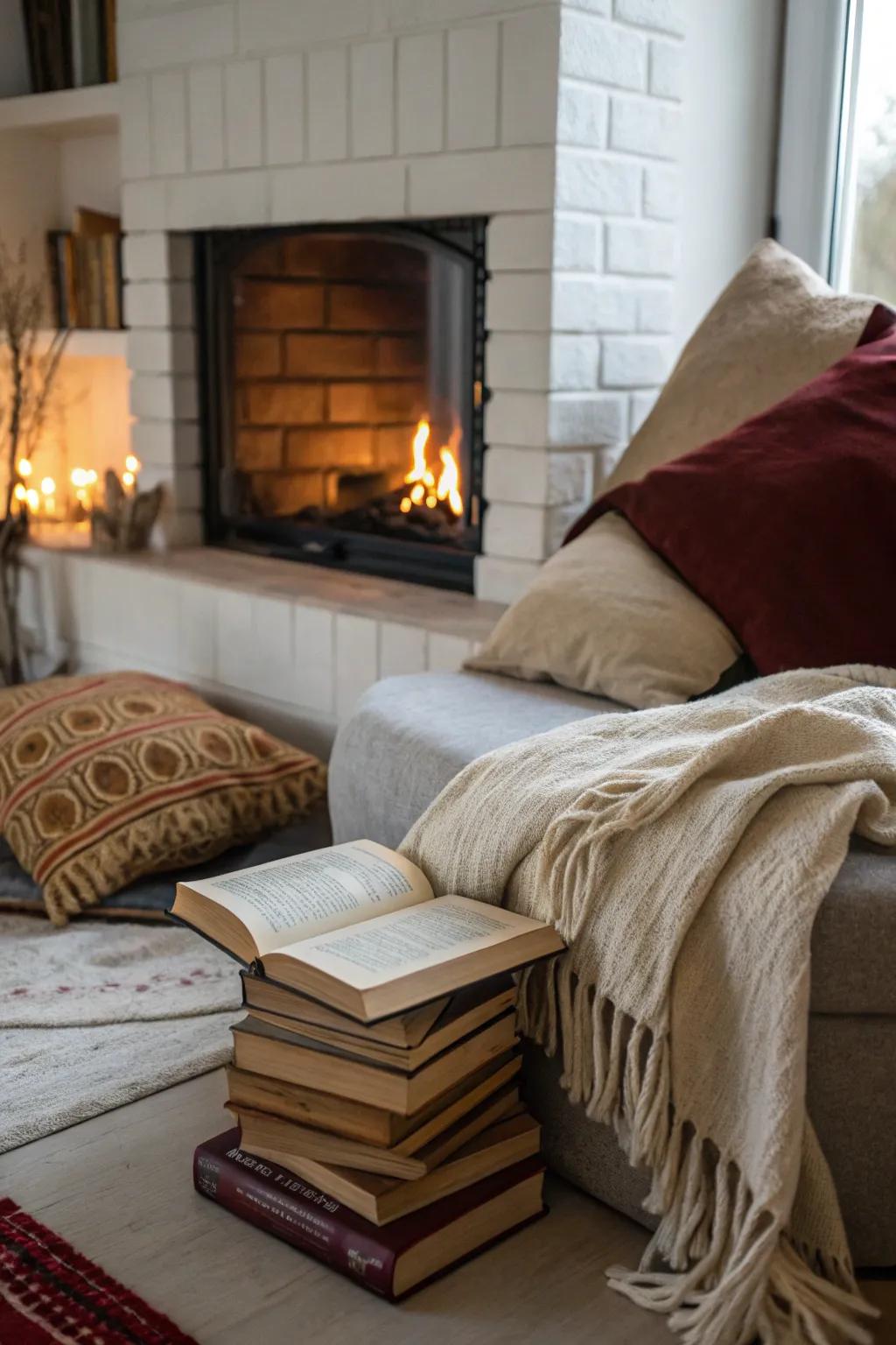 Design a cozy space where visitors can relax and read.