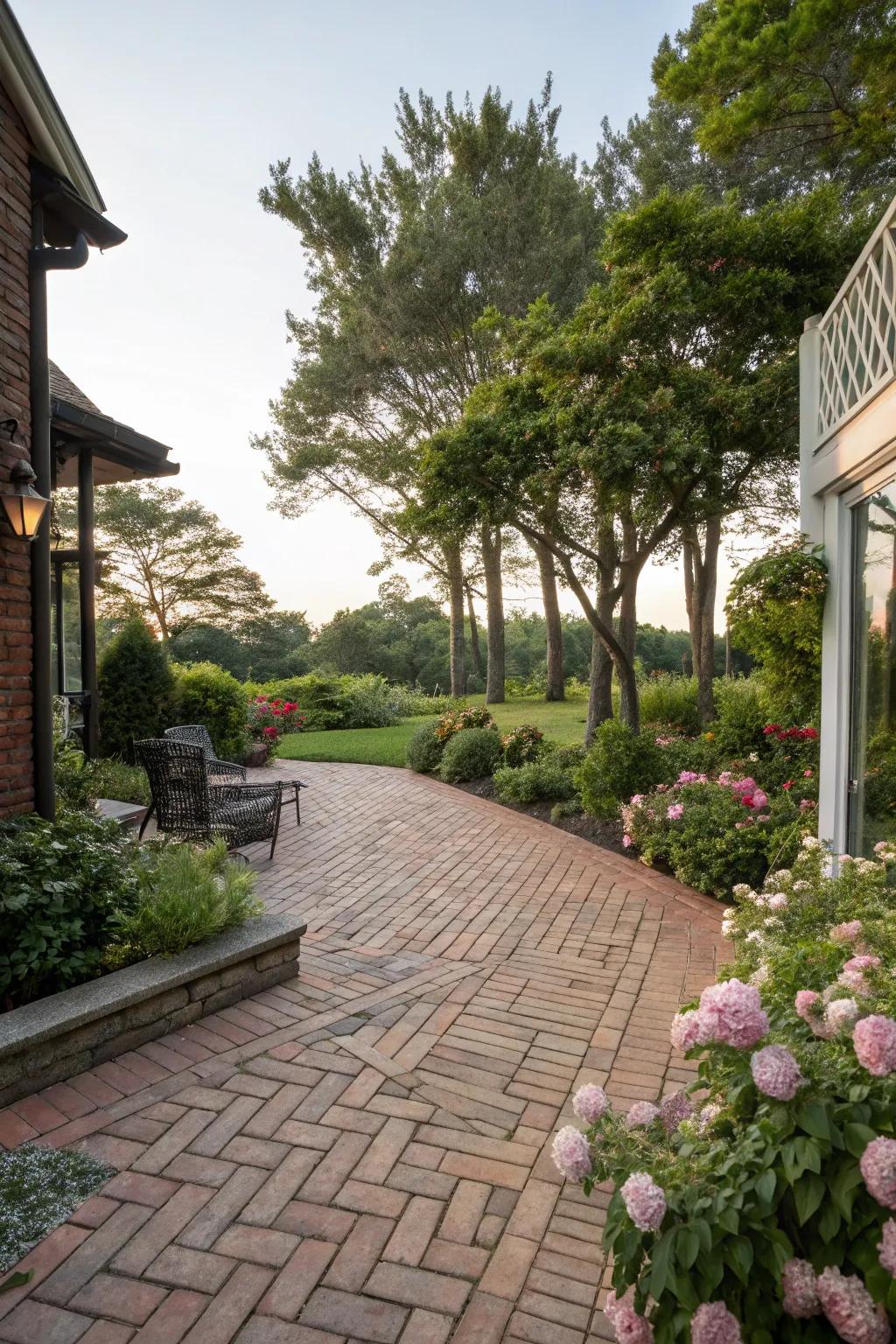 The ageless herringbone pattern introduces class to your outdoor environment.