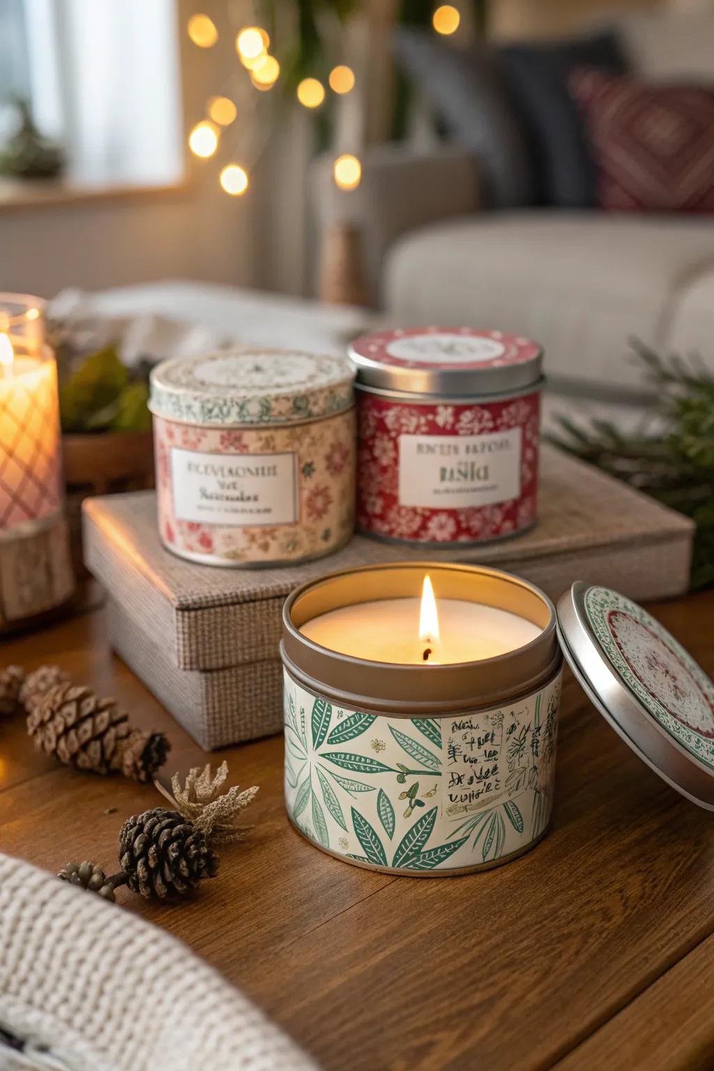 Custom scented containers that bring warmth and memories.