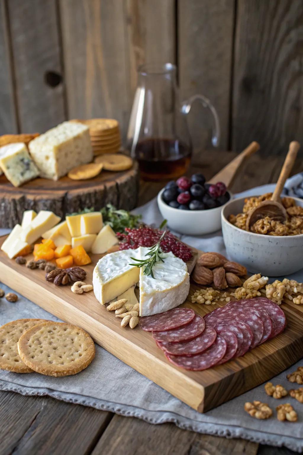A timeless cheese and charcuterie arrangement for a perfect brunch.