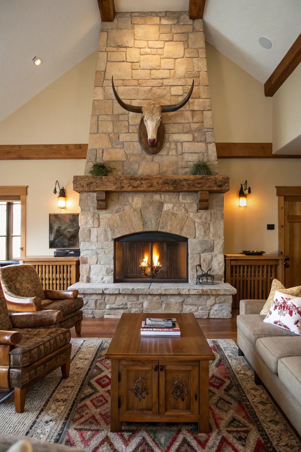 Earthy wall fixtures make a strong statement.
