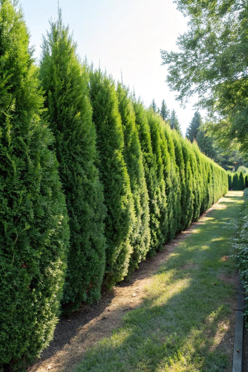 Evergreens deliver continuous beauty and seclusion.