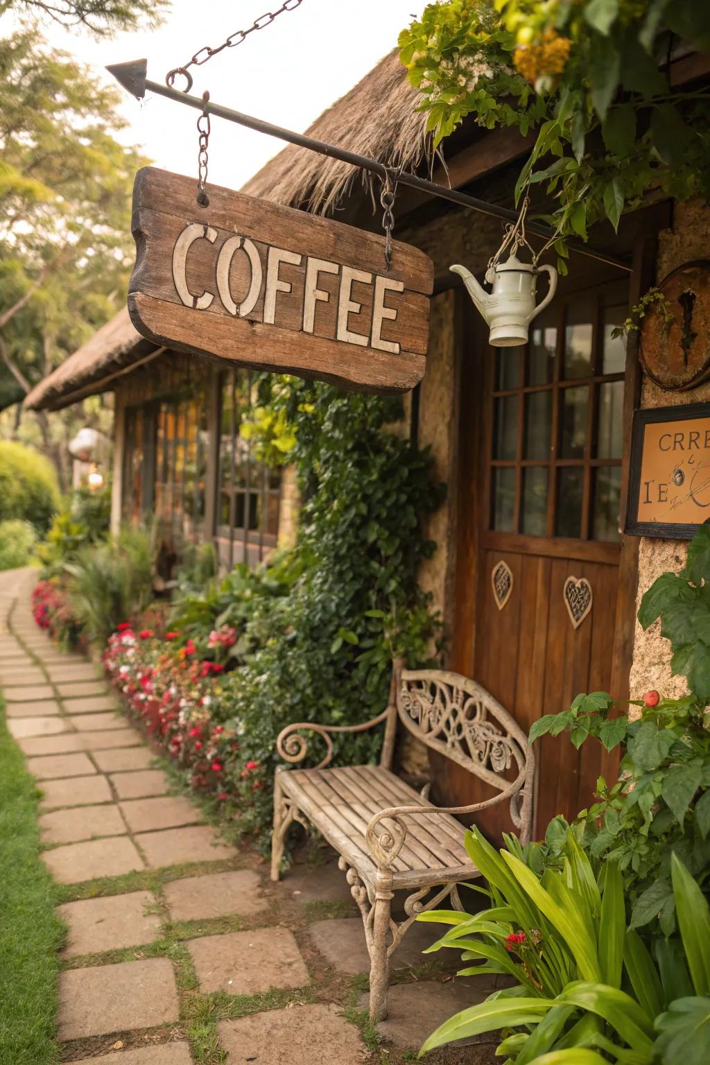 Wooden signs impart a cozy and welcoming sensation to any business entrance.