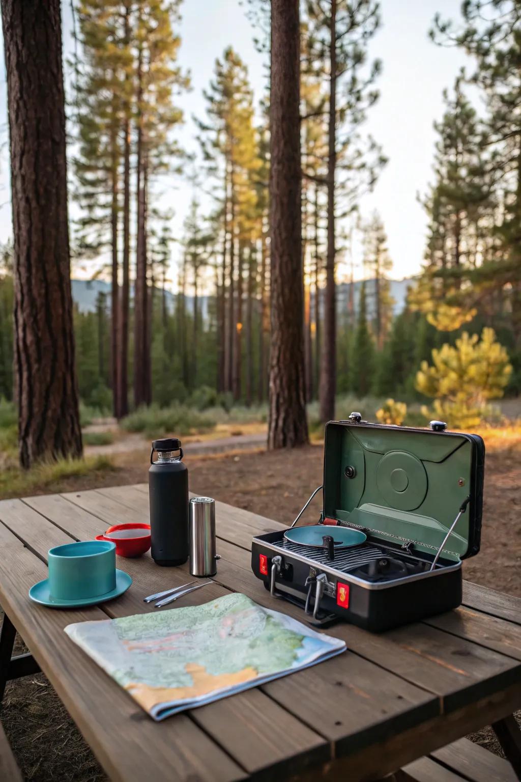 A portable burner is key for flexible outdoor cooking.