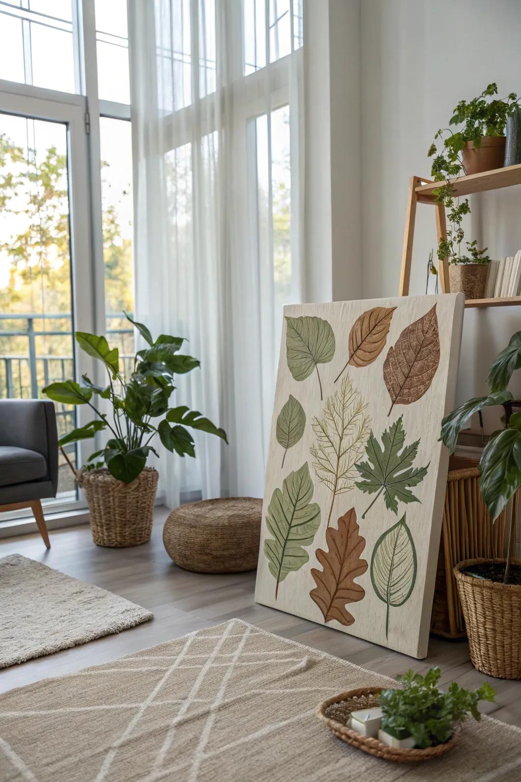 Botanical prints in a modern living area