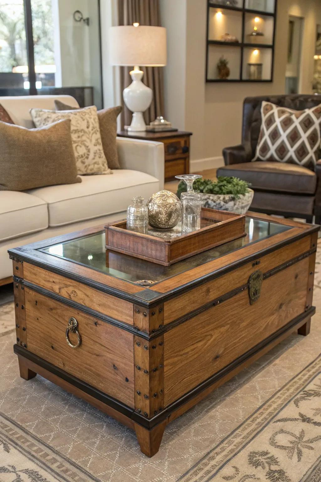 Transform your blanket chest into a sophisticated coffee table centerpiece.