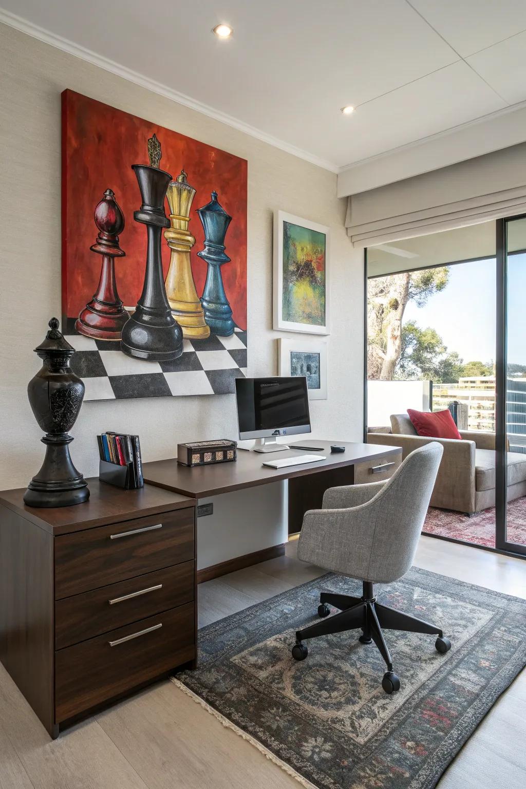 A vibrant chess artwork can revolutionize any interior.