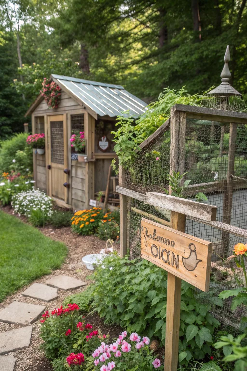 Rustic signs infuse personality and charm into your chicken coop.