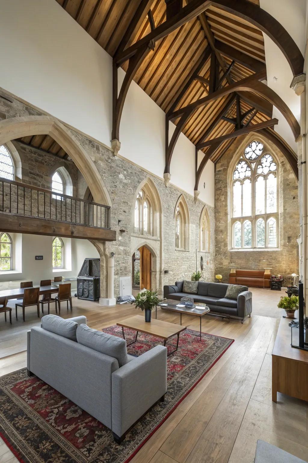 An expansive living zone that harmonizes grandeur with coziness.