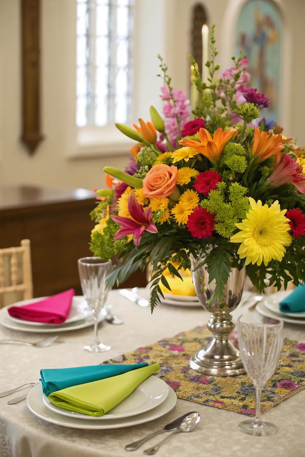 Floral displays bring vibrancy and hue to every church table.