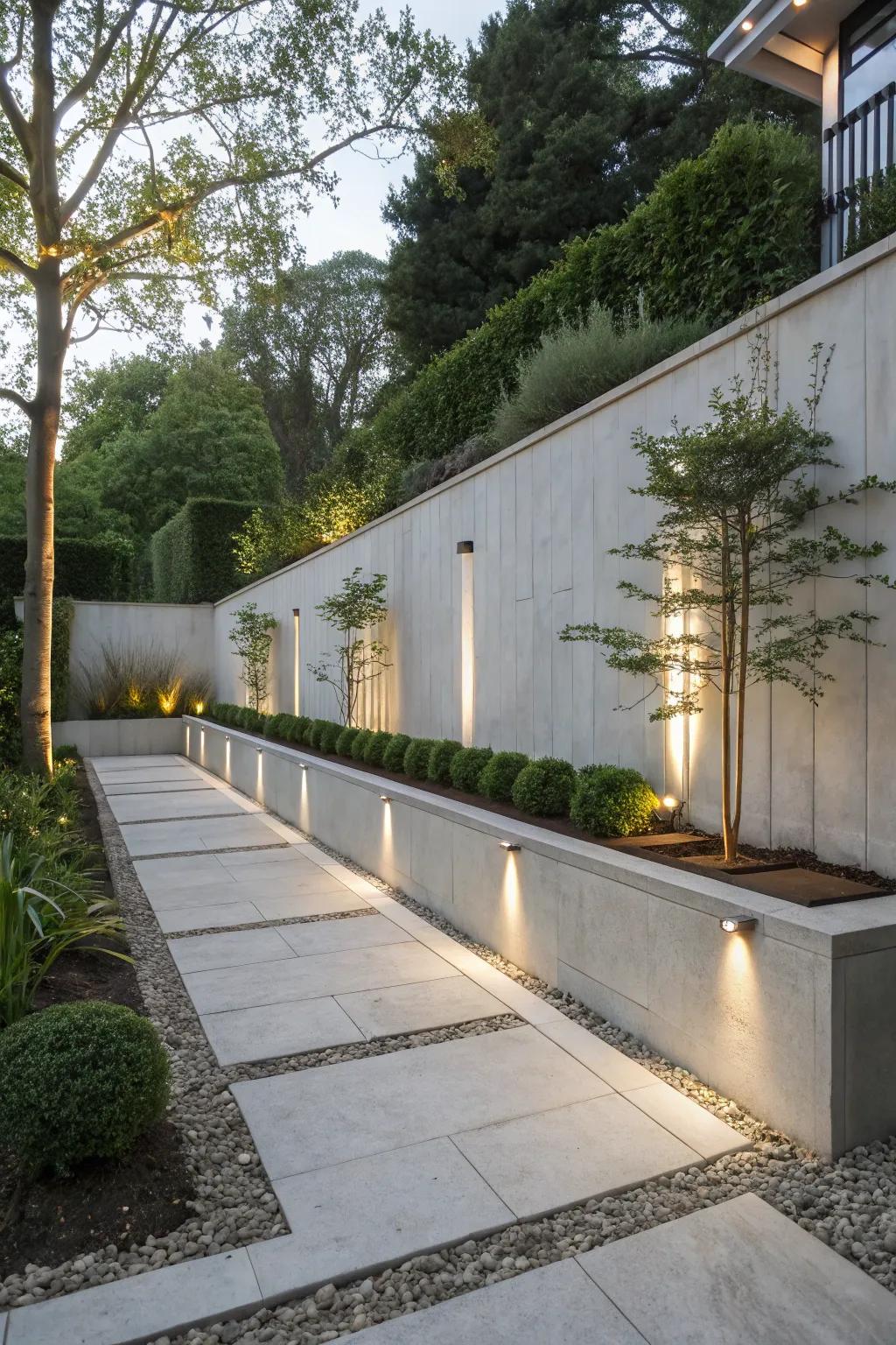 Refined concrete structures deliver a contemporary minimalist appeal.