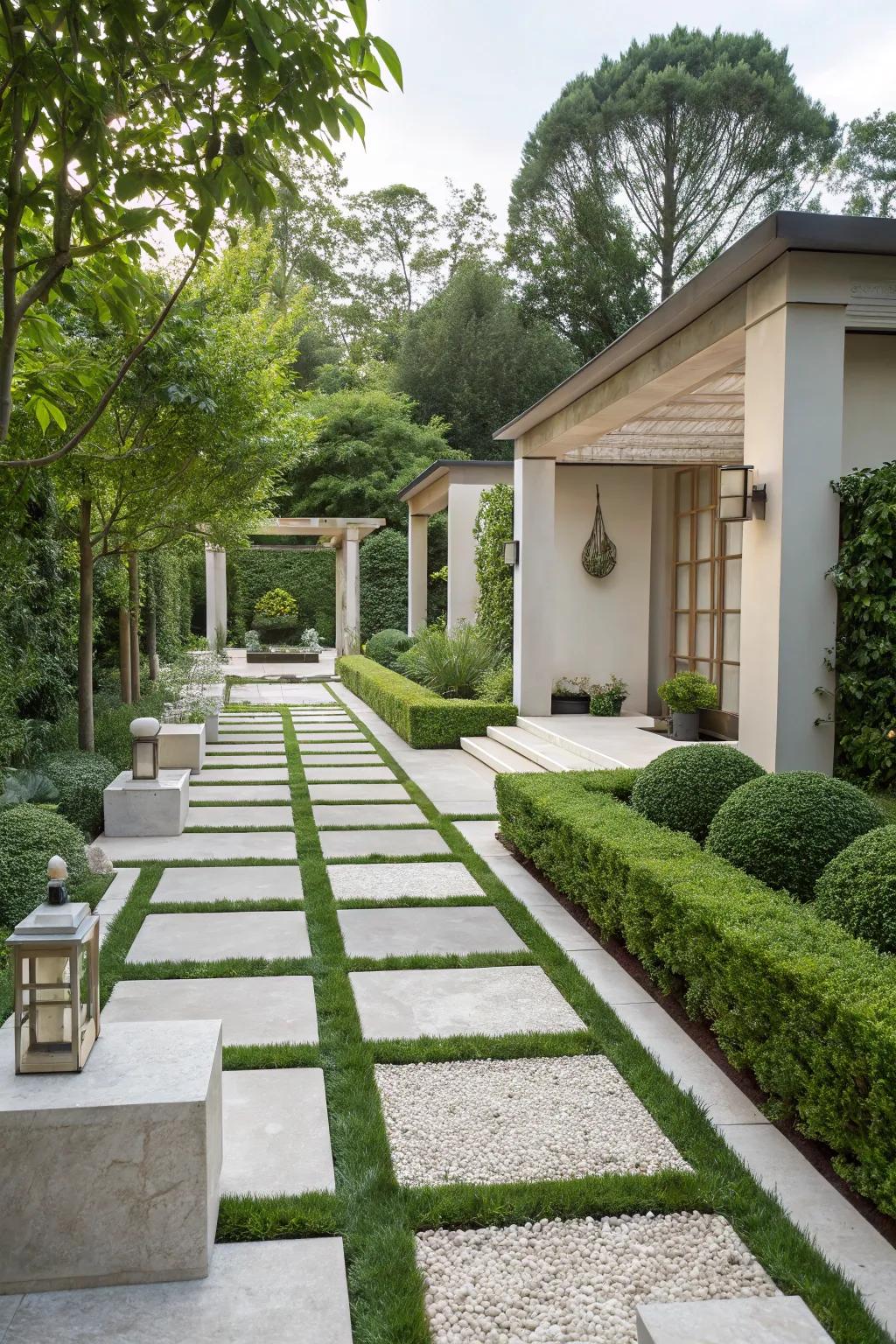 Structured walkways bring form and flair.