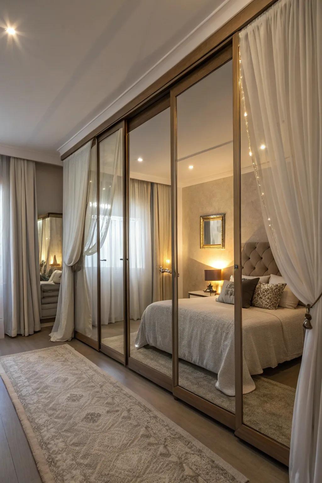 Elegant wispy drapes introduce sophistication while softening the aesthetic.