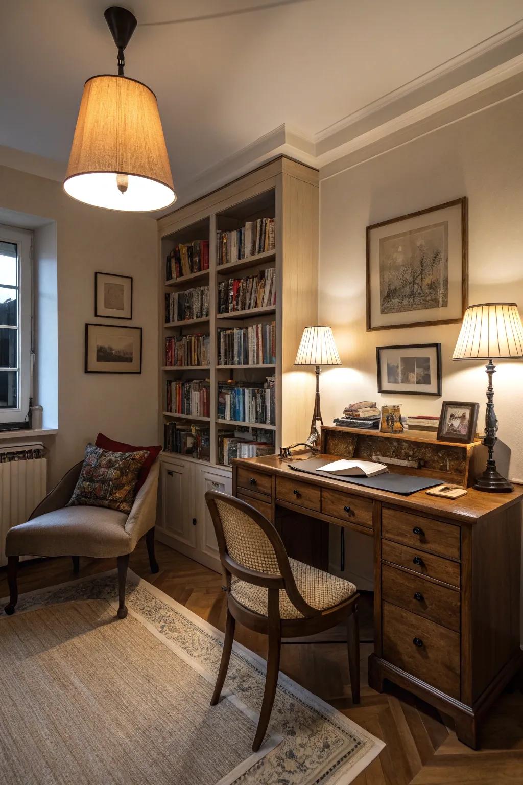 Gentle lighting completely changes the mood of your office.
