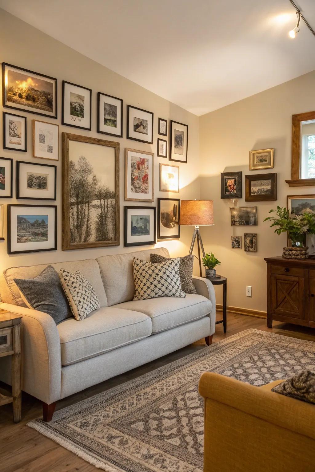 A gallery wall has the power to bring a sense of warmth and personality to any room.