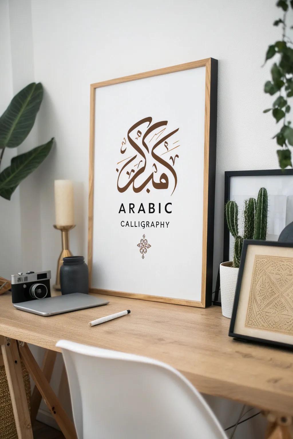 Arabic calligraphy brings a touch of sophistication to any interior.