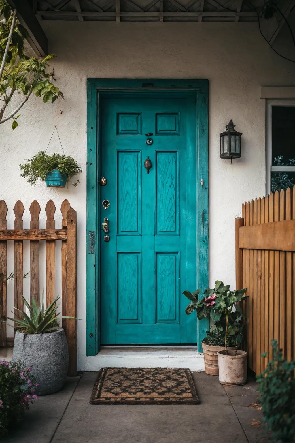 A striking door color will completely change your home's entrance.