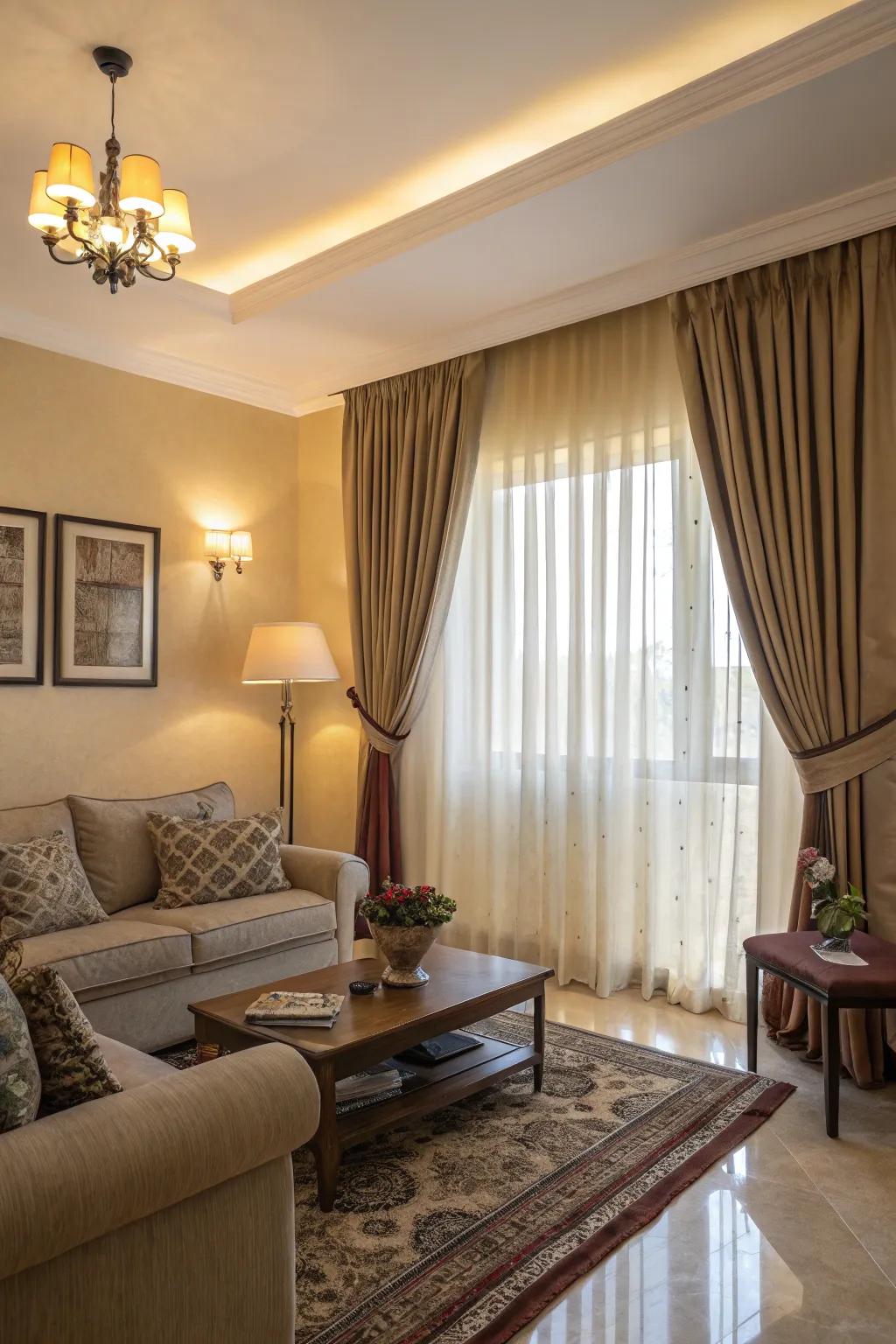 Drapes that coordinate with wall colors for a seamless aesthetic.