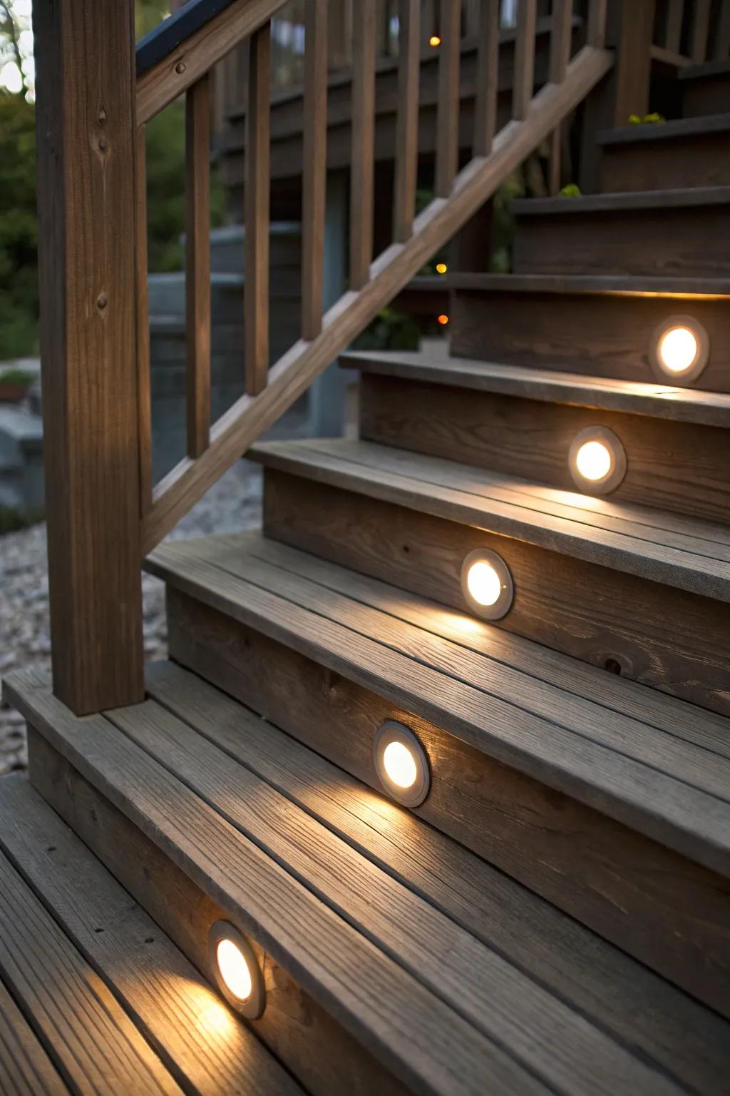 Integrated lights provide a smooth and modern look