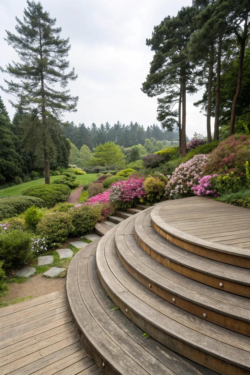 Curved steps that fit right into the scenery