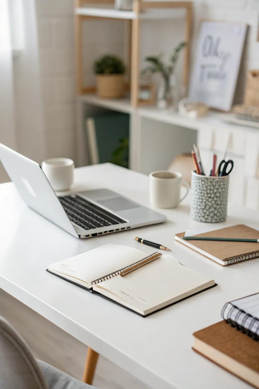 A minimalist desk setup enhances focus and clarity.