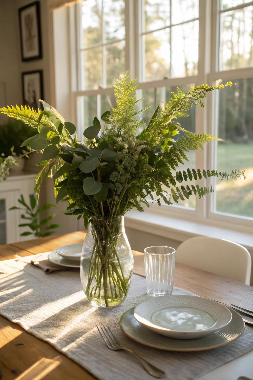 Vibrant and alive: Fresh greens infuse your dining area with vitality.