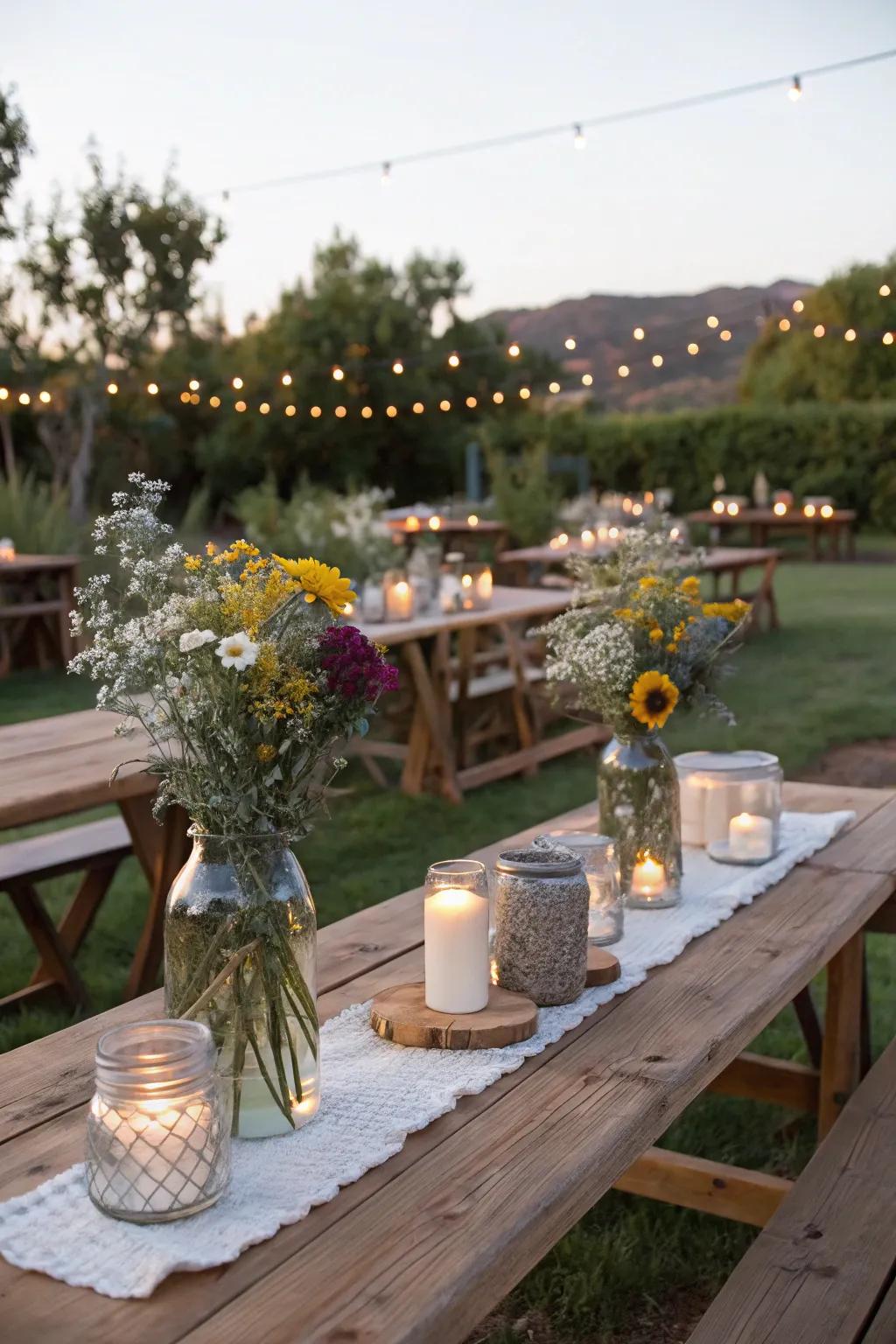 Rustic attraction sets the stage for a warm, personal get-together.