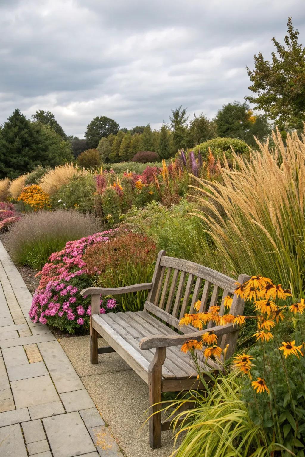 A tranquil garden nook made for kicking back and contemplating.